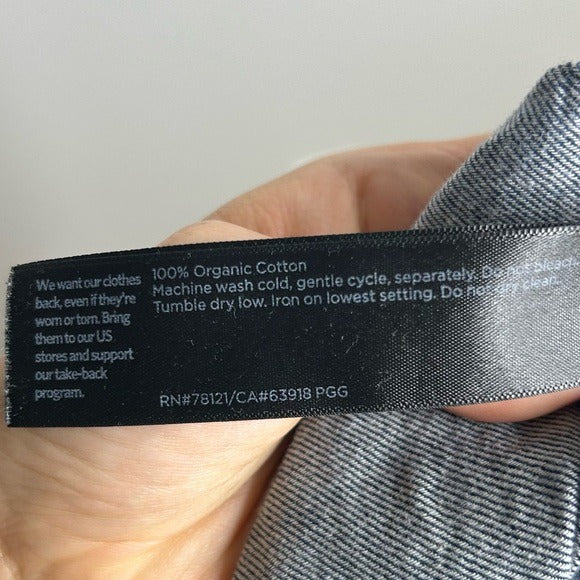 Eileen Fisher 100% Organic Cotton Denim Chambray Pull on Jogger Style Pant