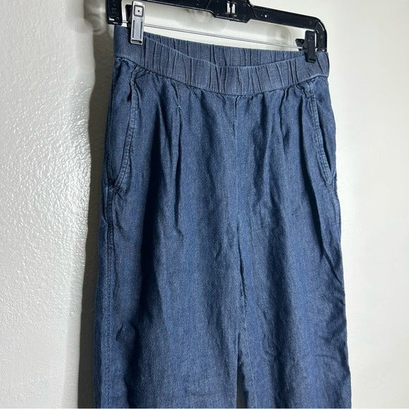 Eileen Fisher Eileen Fisher 100% Organic Cotton Denim Chambray Pull on Jogger Style Pant - Cotton, Denim