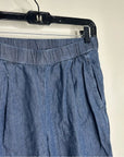 Eileen Fisher 100% Organic Cotton Denim Chambray Pull on Jogger Style Pant