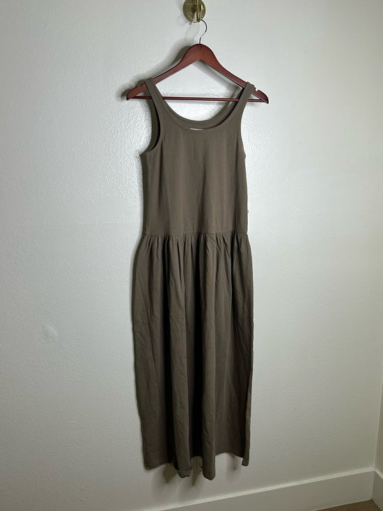MATE the Label MATE The Label 100% Organic Cotton Heavyweight Tank Maxi Dress In Walnut - Cotton