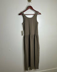 MATE The Label 100% Organic Cotton Heavyweight Tank Maxi Dress In Walnut