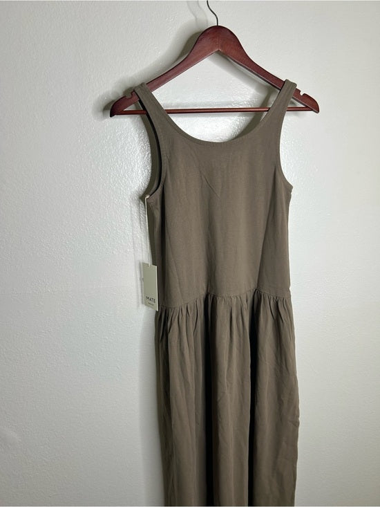 MATE the Label MATE The Label 100% Organic Cotton Heavyweight Tank Maxi Dress In Walnut - Cotton