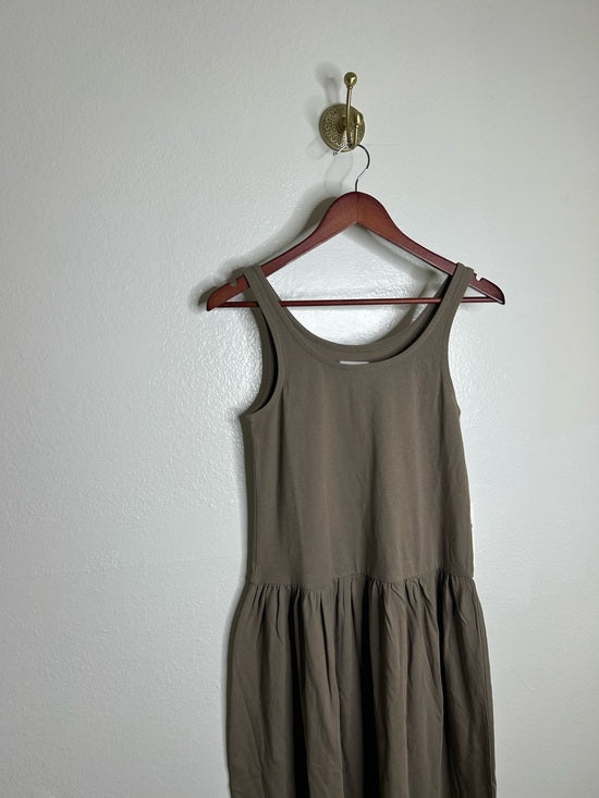 MATE the Label MATE The Label 100% Organic Cotton Heavyweight Tank Maxi Dress In Walnut - Cotton
