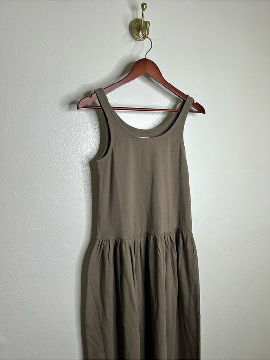 MATE the Label MATE The Label 100% Organic Cotton Heavyweight Tank Maxi Dress In Walnut - Cotton