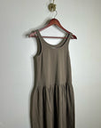 MATE The Label 100% Organic Cotton Heavyweight Tank Maxi Dress In Walnut