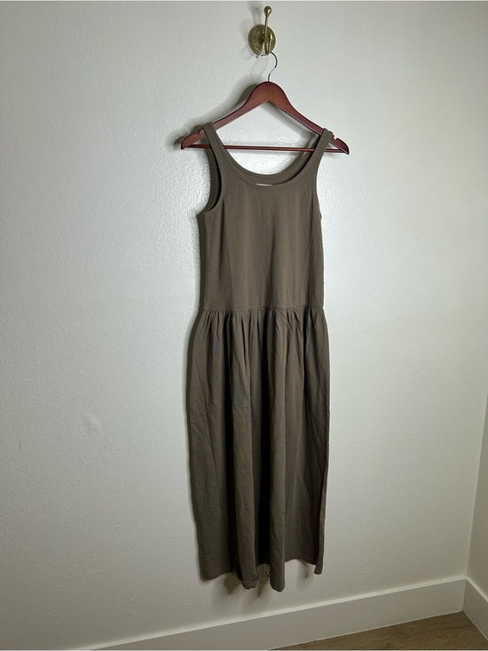 MATE the Label MATE The Label 100% Organic Cotton Heavyweight Tank Maxi Dress In Walnut - Cotton