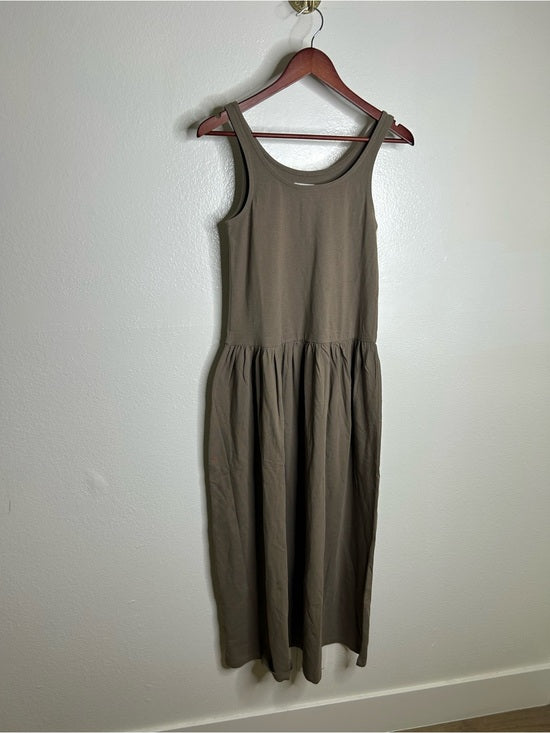 MATE The Label 100% Organic Cotton Heavyweight Tank Maxi Dress In Walnut