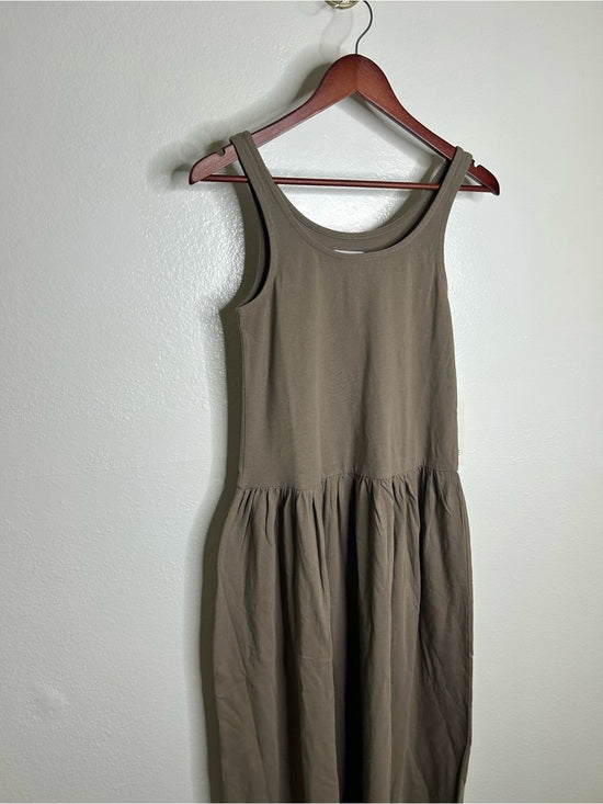 MATE The Label 100% Organic Cotton Heavyweight Tank Maxi Dress In Walnut