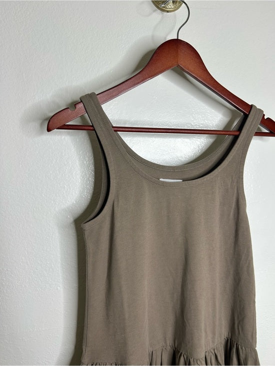 MATE The Label 100% Organic Cotton Heavyweight Tank Maxi Dress In Walnut