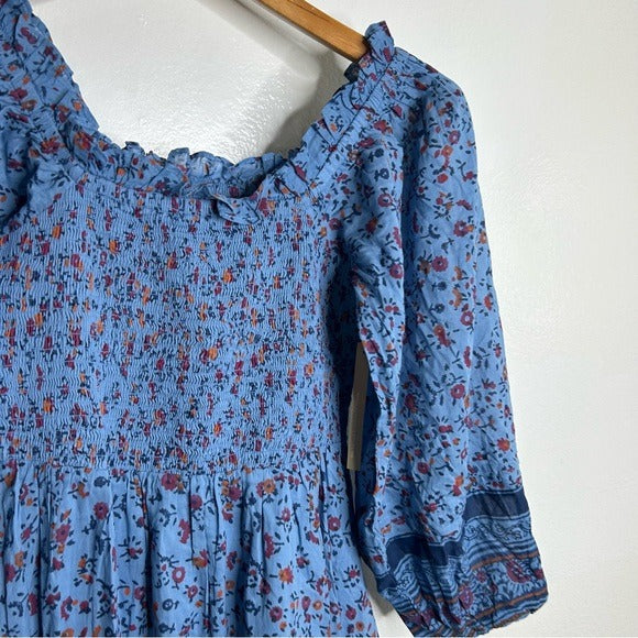 Cleobella 100% Organic Cotton Eva Smocked Floral Midi Dress