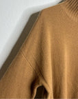 FRAME 100% Cashmere Oversized Turtleneck Sweater in Camel Heather