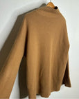 FRAME 100% Cashmere Oversized Turtleneck Sweater in Camel Heather