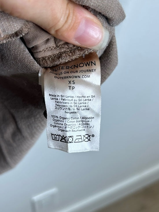 Outerknown 100% Organic Cotton Tan Brown Corduroy Button Down Shirt Dress