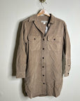 Outerknown 100% Organic Cotton Tan Brown Corduroy Button Down Shirt Dress