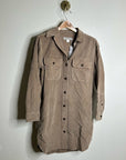Outerknown 100% Organic Cotton Tan Brown Corduroy Button Down Shirt Dress