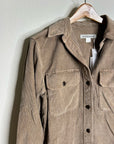 Outerknown 100% Organic Cotton Tan Brown Corduroy Button Down Shirt Dress