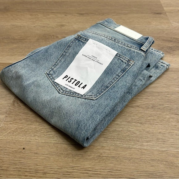 pistola Pistola 100% Cotton Cassie Ultra High Rise Straight Leg Jean in Bramble - Cotton