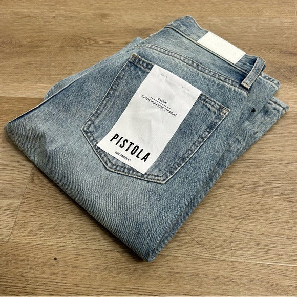 pistola Pistola 100% Cotton Cassie Ultra High Rise Straight Leg Jean in Bramble - Cotton