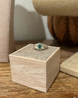 925 Sterling Silver Thick Band Ring Emerald Stone