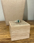 925 Sterling Silver Thick Band Ring Emerald Stone