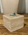 925 Sterling Silver Thick Band Ring Emerald Stone