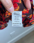 Sundry 100% Cotton Brown Red Floral Bohemian Flowy Babydoll Dress