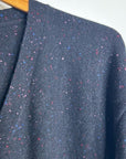 One Grey Day 100% Cashmere Black Speckle Button Down Cardigan Sweater