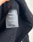 One Grey Day 100% Cashmere Black Speckle Button Down Cardigan Sweater