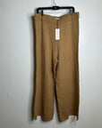 Unsubscribed 100% Cashmere Tan Wide Leg Flare Sweater Pant