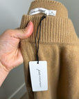 Unsubscribed 100% Cashmere Tan Wide Leg Flare Sweater Pant