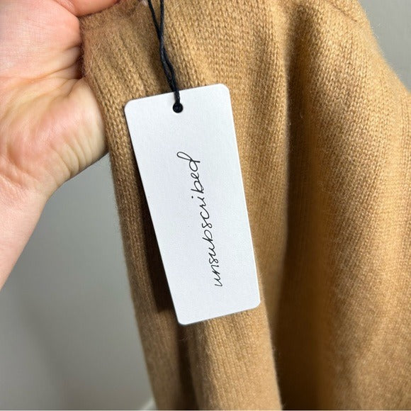 Unsubscribed 100% Cashmere Tan Wide Leg Flare Sweater Pant