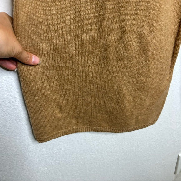 Unsubscribed 100% Cashmere Tan Wide Leg Flare Sweater Pant