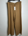 Unsubscribed 100% Cashmere Tan Wide Leg Flare Sweater Pant