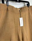 Unsubscribed 100% Cashmere Tan Wide Leg Flare Sweater Pant