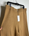 Unsubscribed 100% Cashmere Tan Wide Leg Flare Sweater Pant