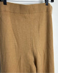 Unsubscribed 100% Cashmere Tan Wide Leg Flare Sweater Pant