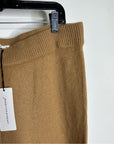 Unsubscribed 100% Cashmere Tan Wide Leg Flare Sweater Pant