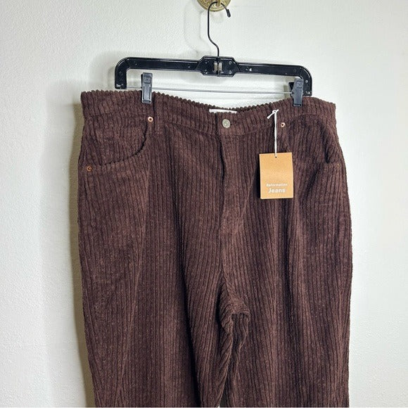Reformation Reformation 100% Organic Cotton Preston Baggy Straight Corduroy - Cotton