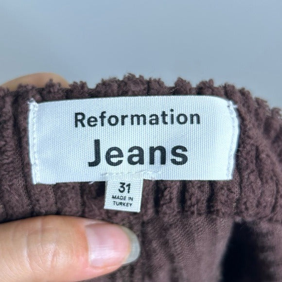 Reformation 100% Organic Cotton Preston Baggy Straight Corduroy