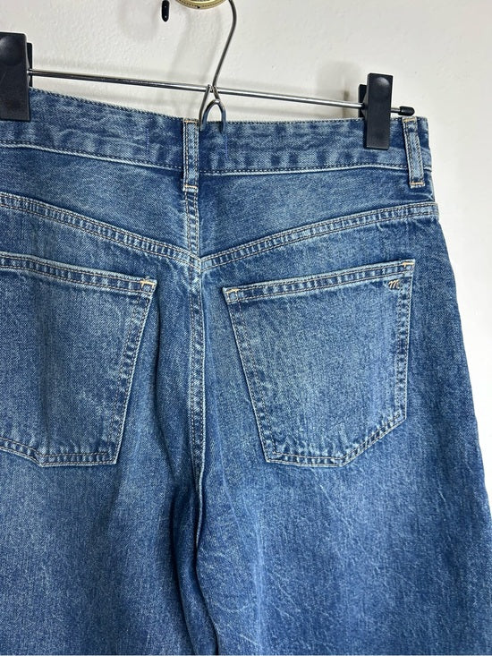 Madewell 100% Cotton Denim The Curvy Darted Barrel Jean Silver Studded Detail