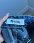 Madewell 100% Cotton Denim The Curvy Darted Barrel Jean Silver Studded Detail