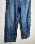 Madewell 100% Cotton Denim The Curvy Darted Barrel Jean Silver Studded Detail