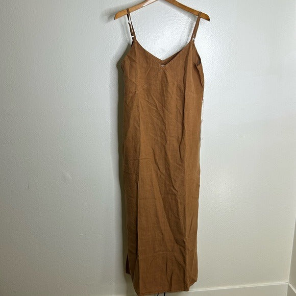 MATE the Label MATE The Label 100% Linen Full Length Maxi Dress in Sedona - Linen