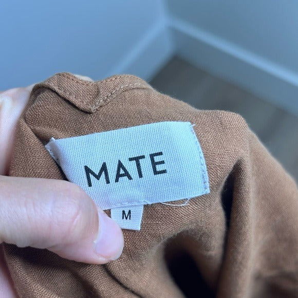 MATE The Label 100% Linen Full Length Maxi Dress in Sedona