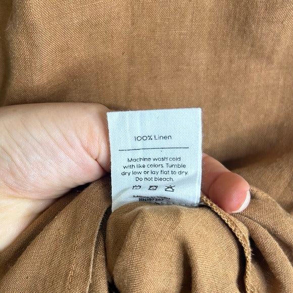 MATE The Label 100% Linen Full Length Maxi Dress in Sedona