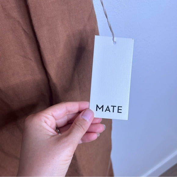 MATE The Label 100% Linen Full Length Maxi Dress in Sedona