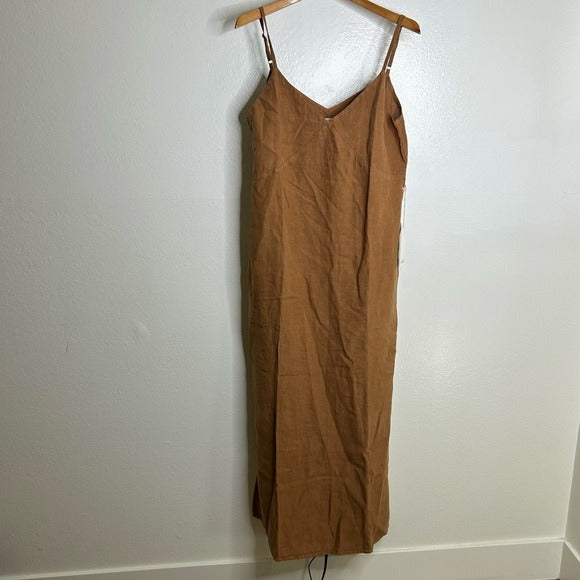 MATE the Label MATE The Label 100% Linen Full Length Maxi Dress in Sedona - Linen
