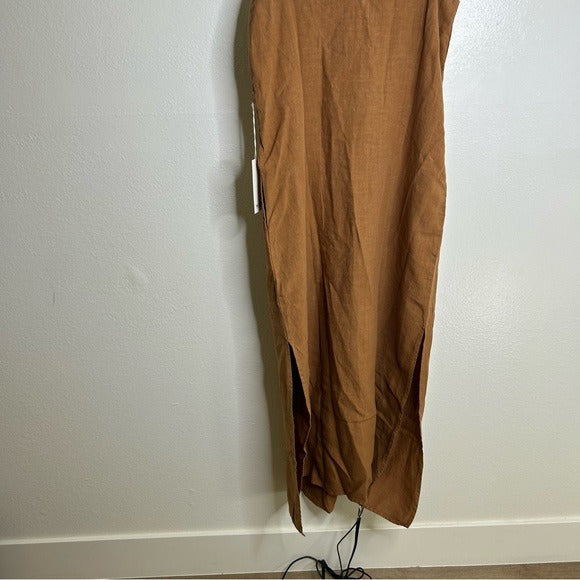 MATE the Label MATE The Label 100% Linen Full Length Maxi Dress in Sedona - Linen