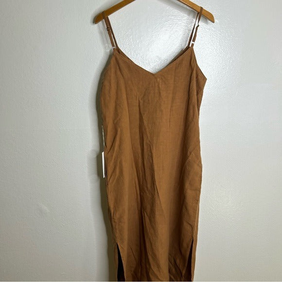 MATE The Label 100% Linen Full Length Maxi Dress in Sedona