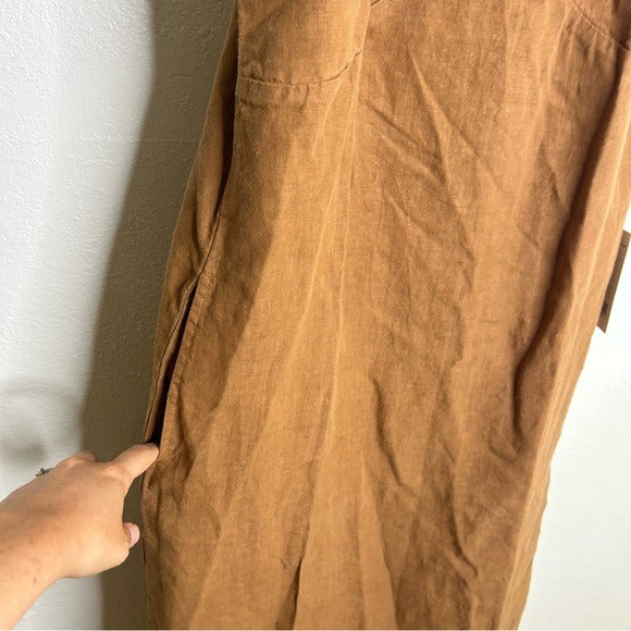 MATE The Label 100% Linen Full Length Maxi Dress in Sedona